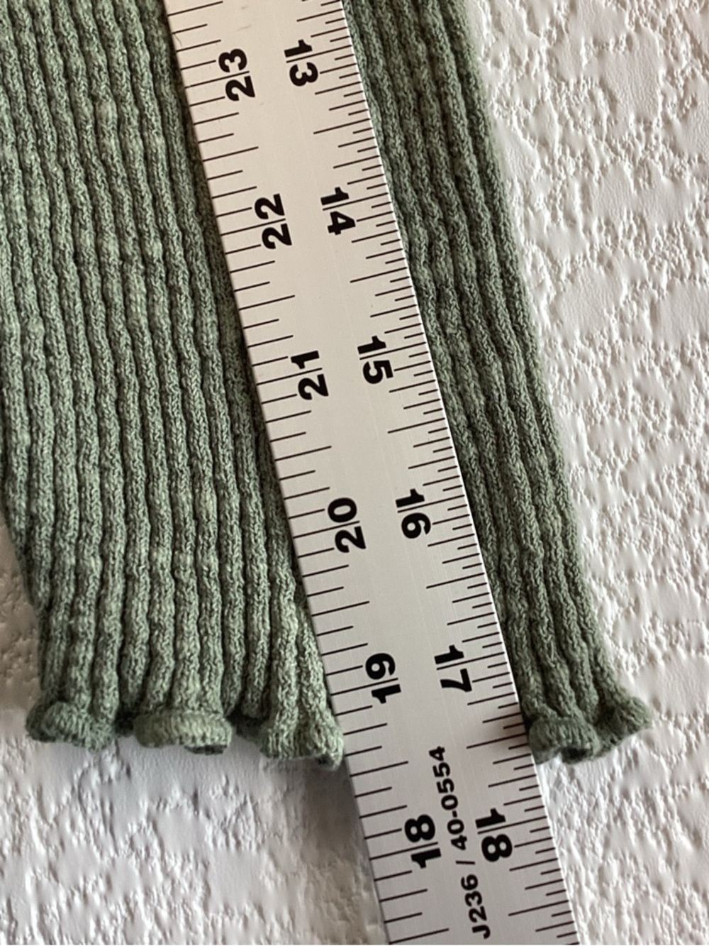 Vintage J Jill Ribbed Lettuce Hem Sweater Sage Green Cotton Y2K Minimalist Large - Picture 6 of 9
